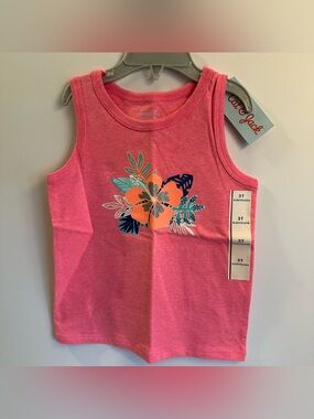 Cat & Jack Flower Toddler Tank Top Size 3T NEW